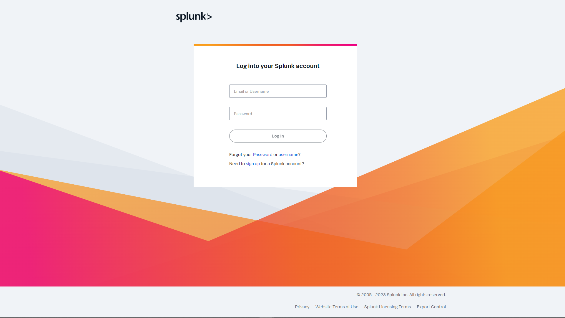 Log in to your Splunk.com account